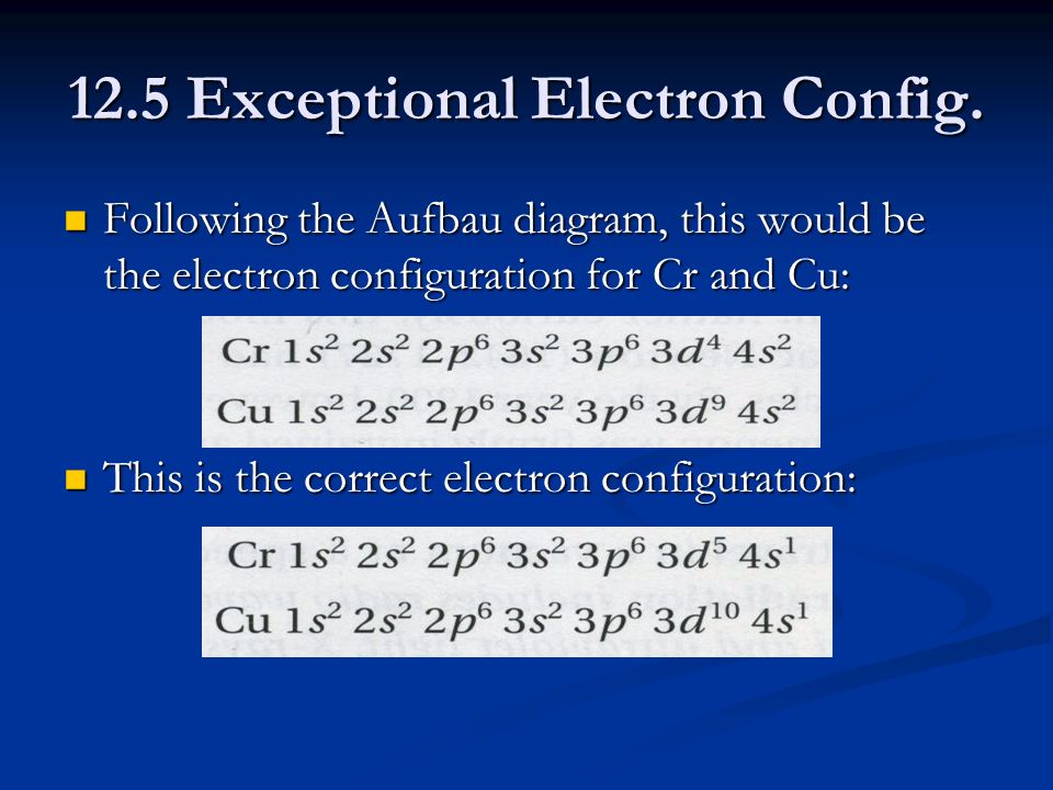 12.5 Exceptional Electron Config.