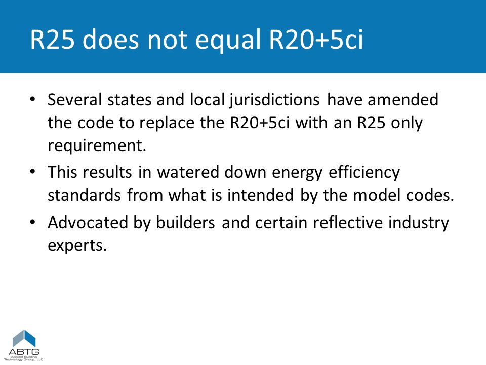 THERMAL BRIDGING. R25 does not equal R20 5ci Why Thermal bridging