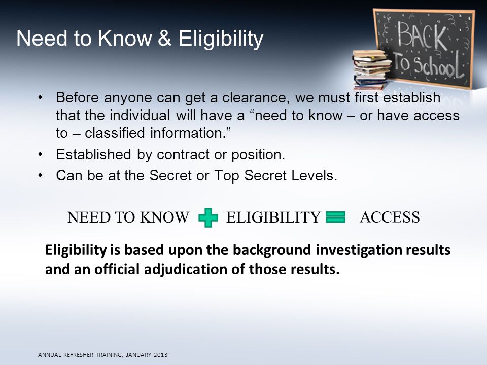 ANNUAL REFRESHER Industrial Security Briefing LAST UPDATED JANUARY ppt