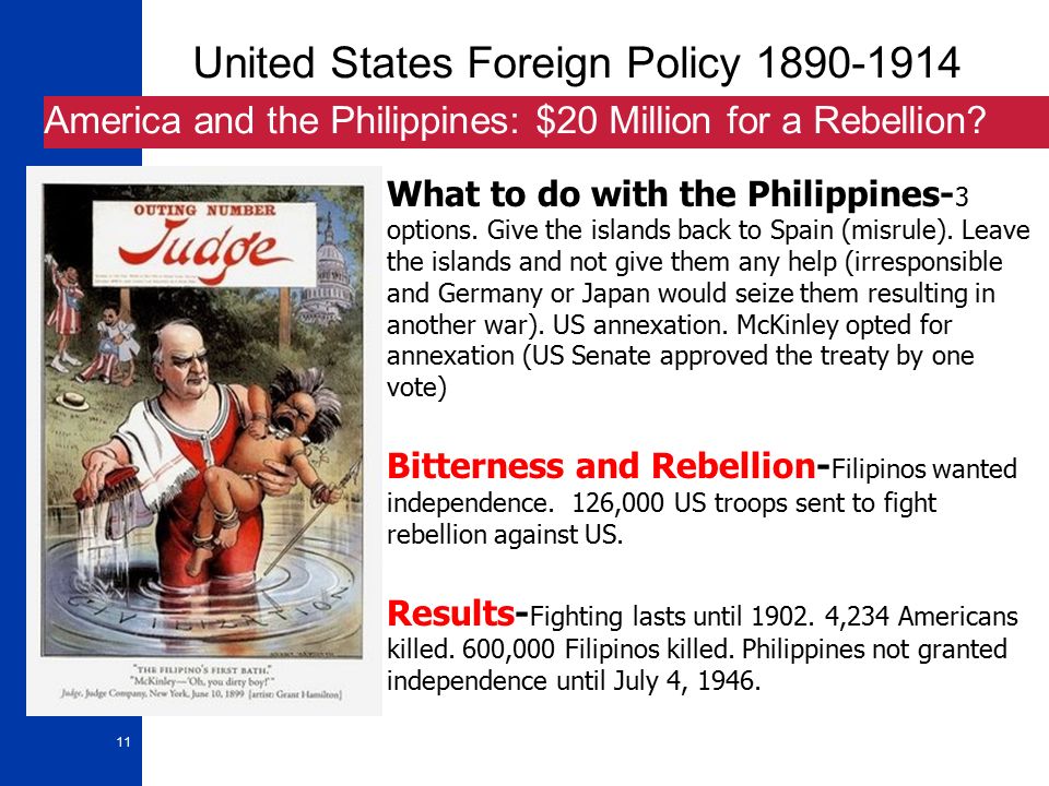 11 United States Foreign Policy America and the Philippines: $20 Million for a Rebellion.