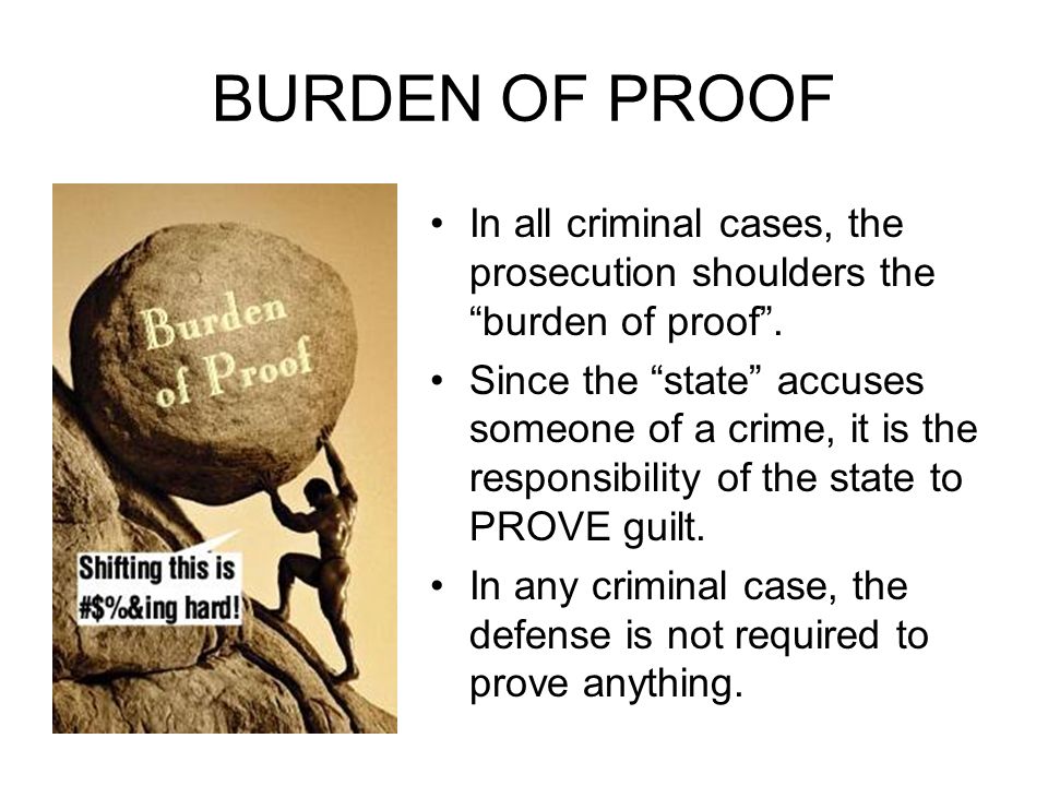 Lesson Focus: BASIC PRINCIPLES OF OUR JUSTICE SYSTEM: THE BURDEN OF PROOF  PRESUMPTION OF INNOCENCE PRE-TRIAL RELEASE Role of defense attorneys Role  of. - ppt download