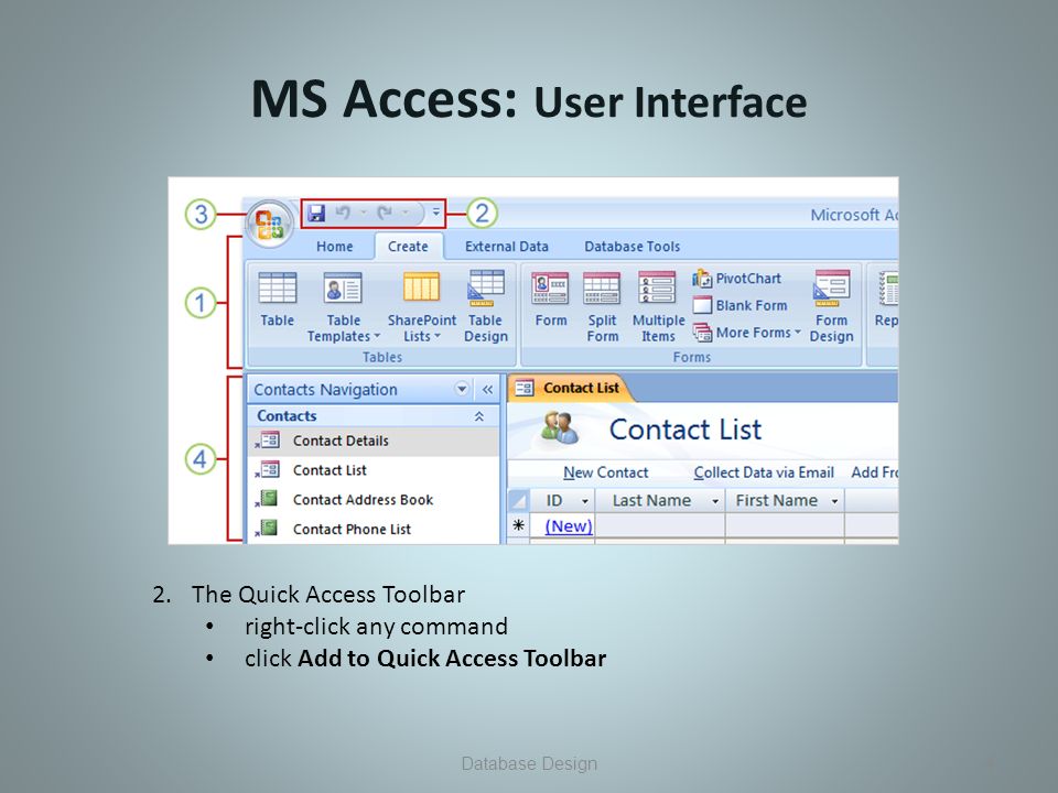 Использование access. Интерфейс программы СУБД MS access 2007. Элементы интерфейса СУБД access. Интерфейс MS access 2010. Основные элементы интерфейса MS access:.