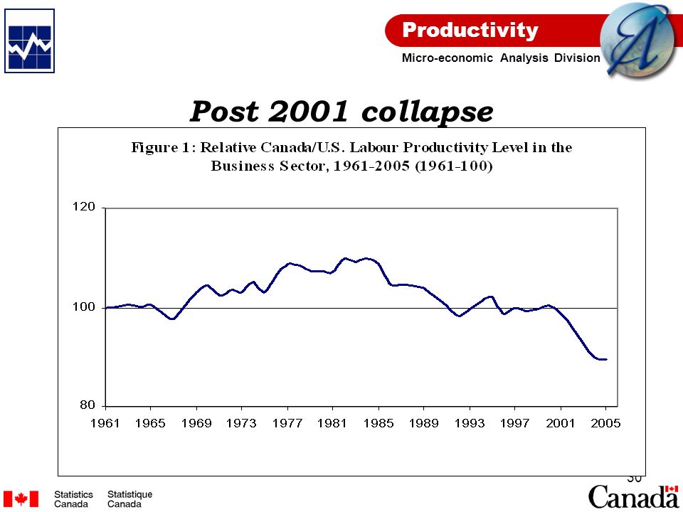 Productivity Micro-economic Analysis Division 30 Post 2001 collapse