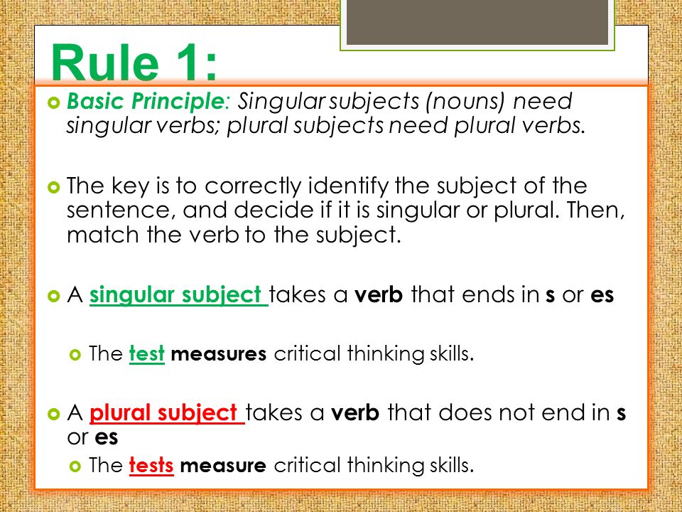 Image result for singular verbs vs. plural