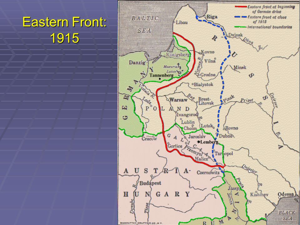 Europe: Major Theaters of Warfare  II. Eastern Front: 1914  German victories over the Russians  Battle of Tannenberg  Battle of the Masurian Lakes. - ppt download