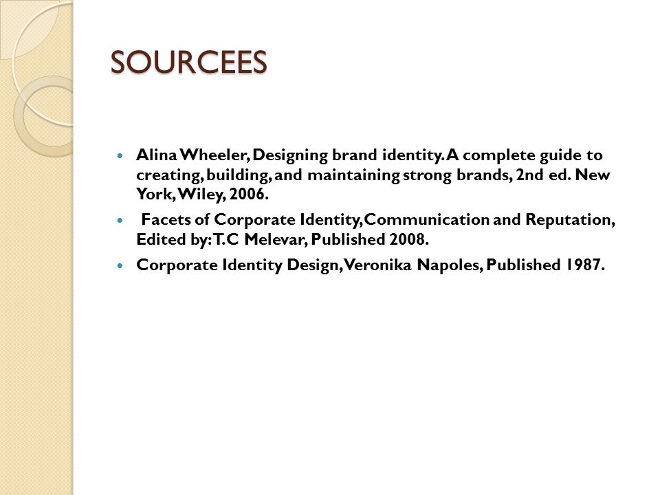 SOURCEES Alina Wheeler, Designing brand identity.