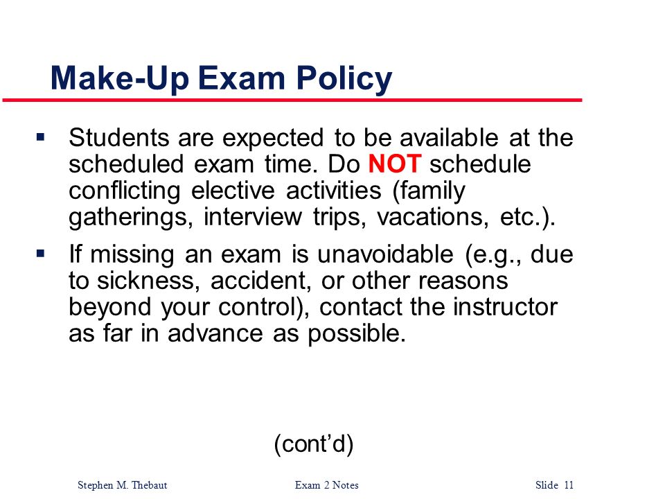 Stephen M. Thebaut Exam 2 Notes Slide 1 Exam 2 Notes Stephen M. Thebaut ...