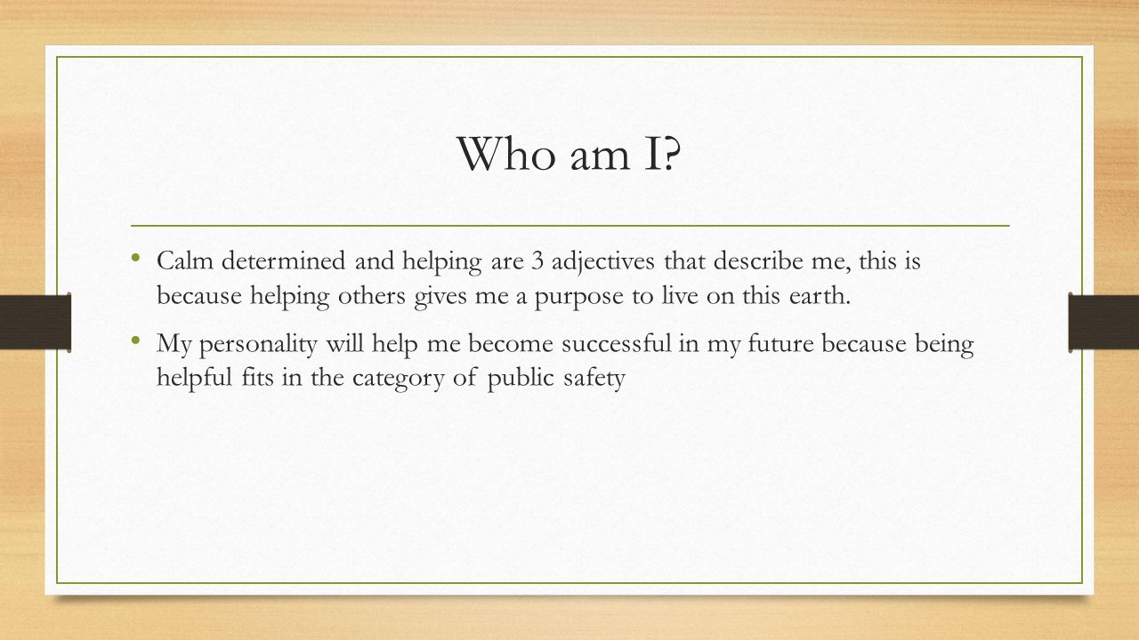 Who am I.