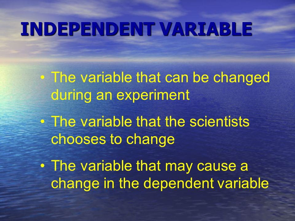 3 TYPES OF VARIABLES 1.Independent Variable 2.Dependent Variable 3.Controlled Variable