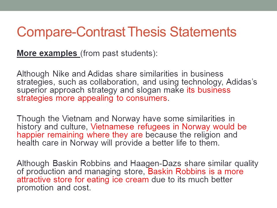 compare contrast thesis statement