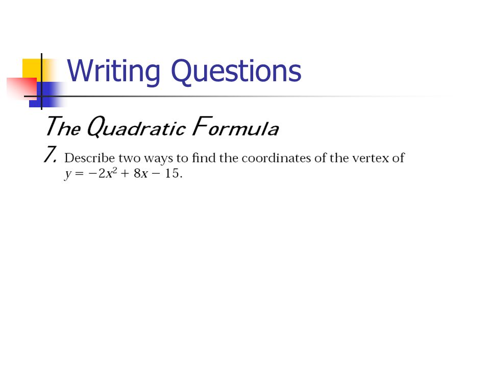 Writing Questions