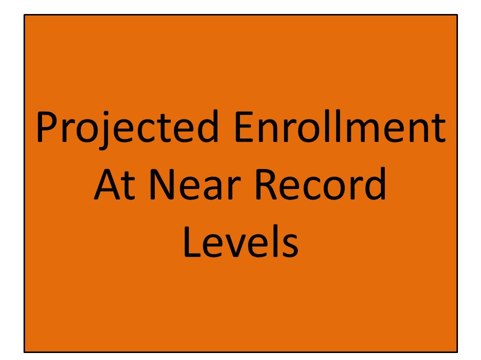 Projected Enrollment At Near Record Levels