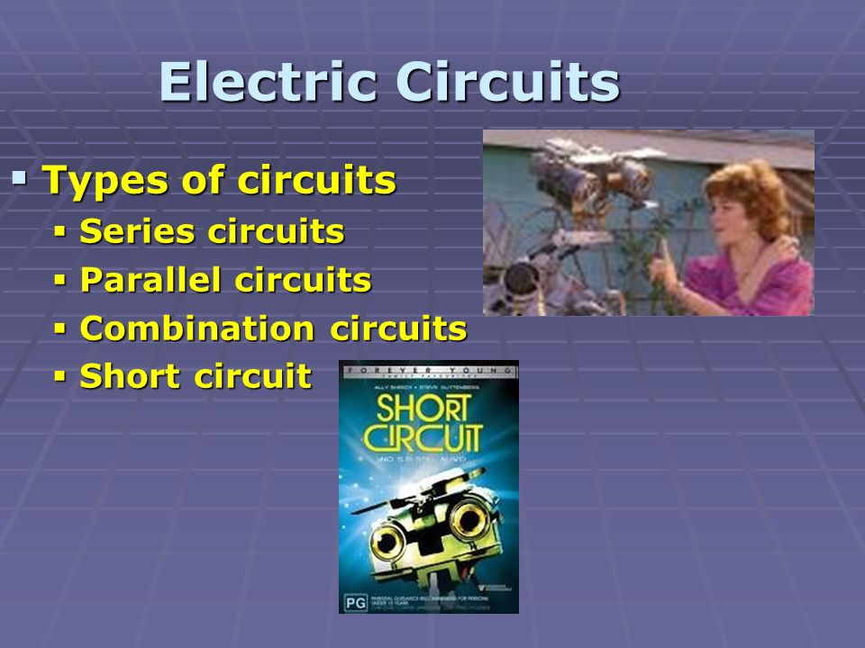 Electric Circuits  Types of circuits  Series circuits  Parallel circuits  Combination circuits  Short circuit