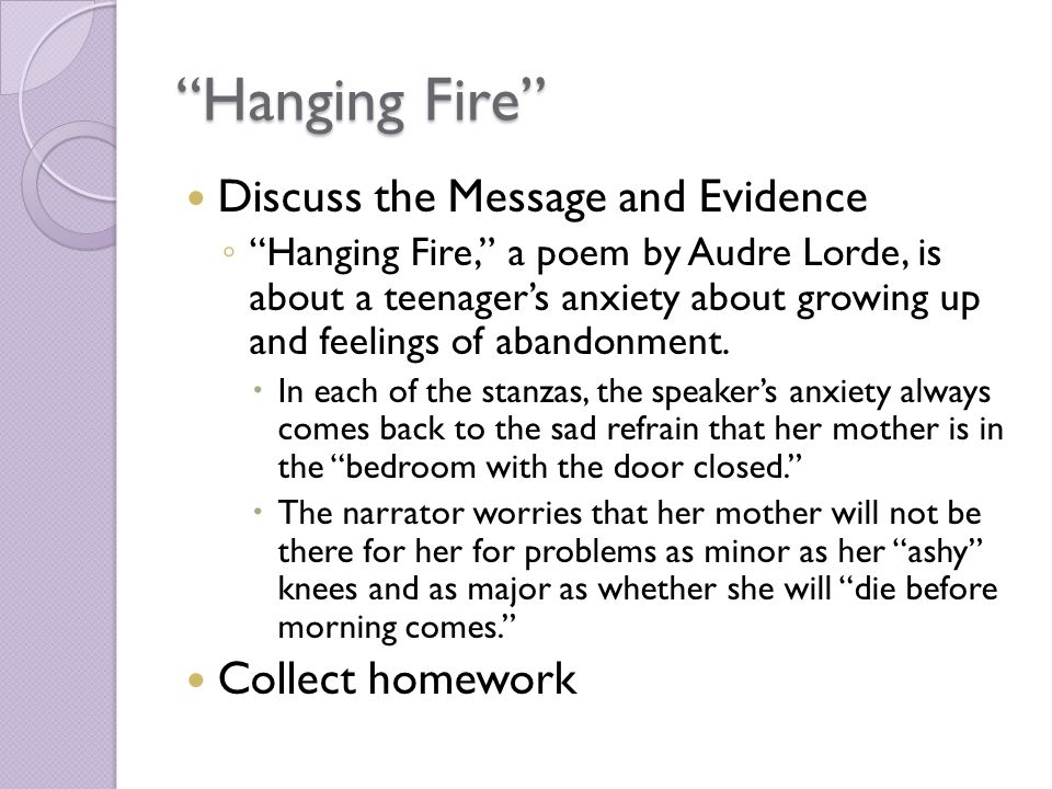 hanging fire poem