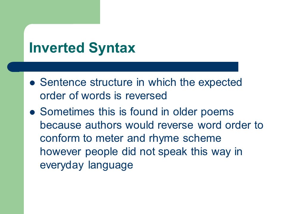 Figurative Language, Inverted Syntax & Archaic Meaning Ms. Mitchell  Sophomore CP. - ppt download
