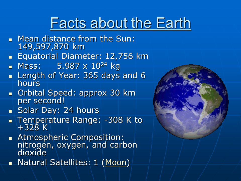 Of earth diameter Earth Facts