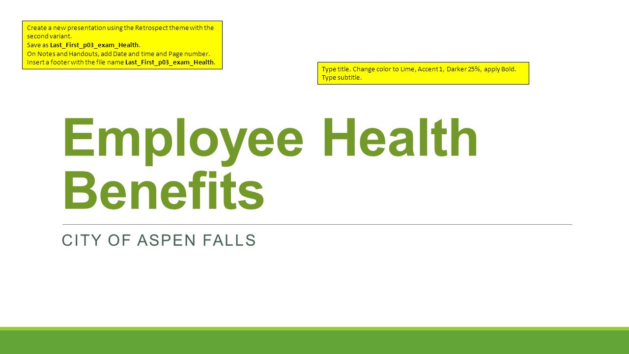 employee health benefits city of aspen falls create a new retrospect theme powerpoint