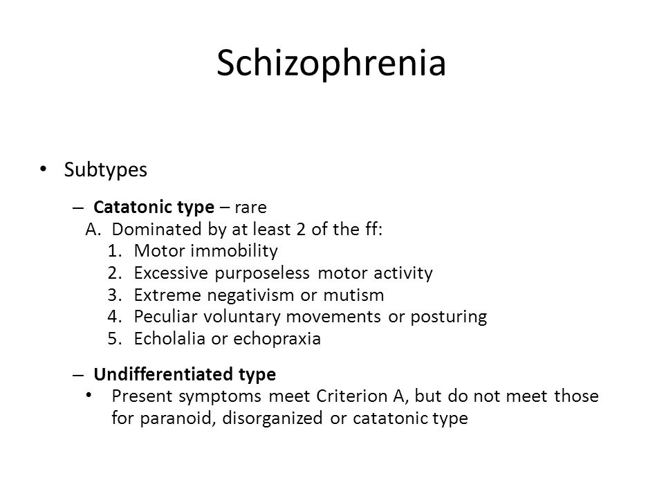 Chief Complaint of Schizophrenia