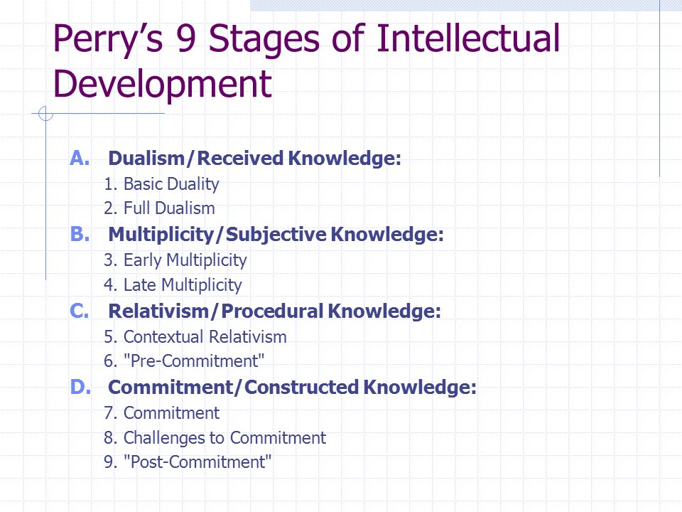 perry's stages of intellectual development