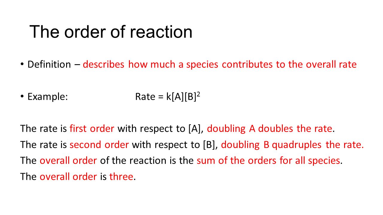 1. Kinetics 1.1 The rate of chemical reactions 1.2 The rate ...