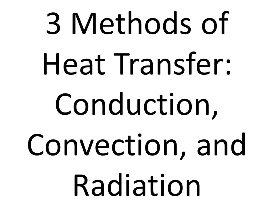 3 Methods of Heat Transfer: Conduction, Convection, and Radiation