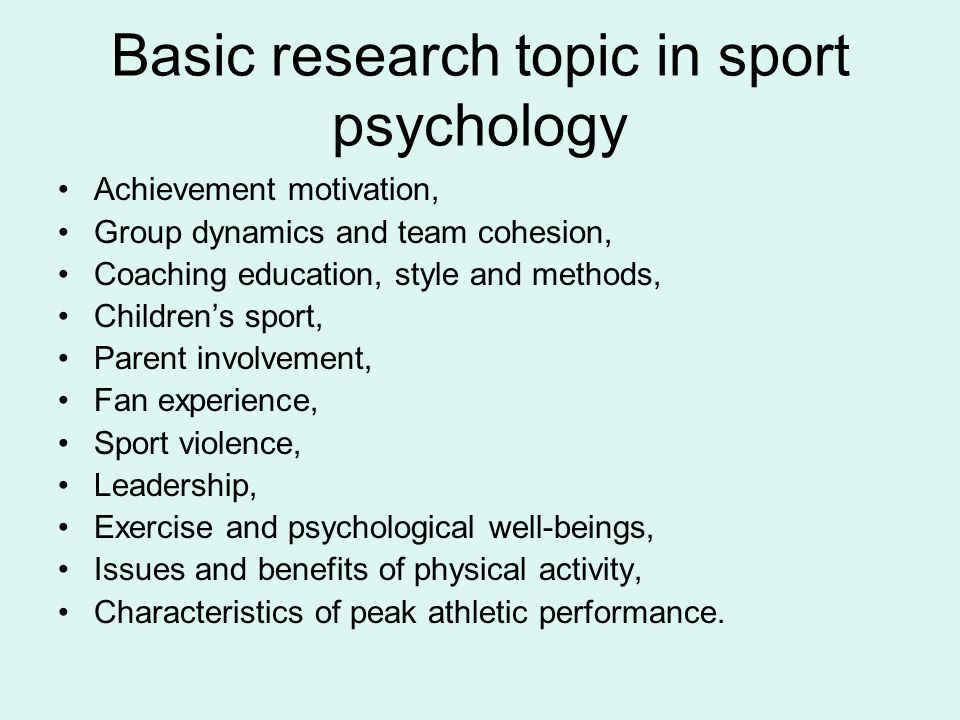 sport and exercise psychology topics