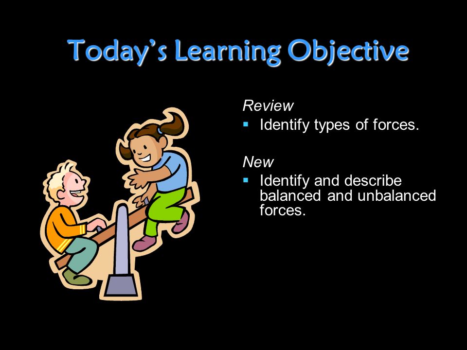 Today’s Learning Objective Review   Identify types of forces.
