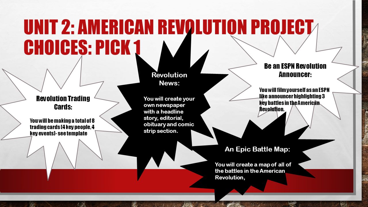 unit 2 american revolution project choices pick 1 revolution american revolution newspaper template