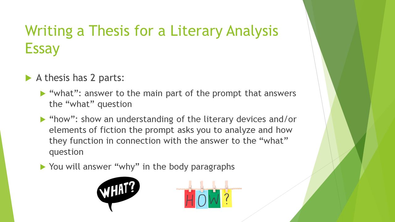 Writing a Thesis Statement: Literary Analysis Mrs. Pelletier