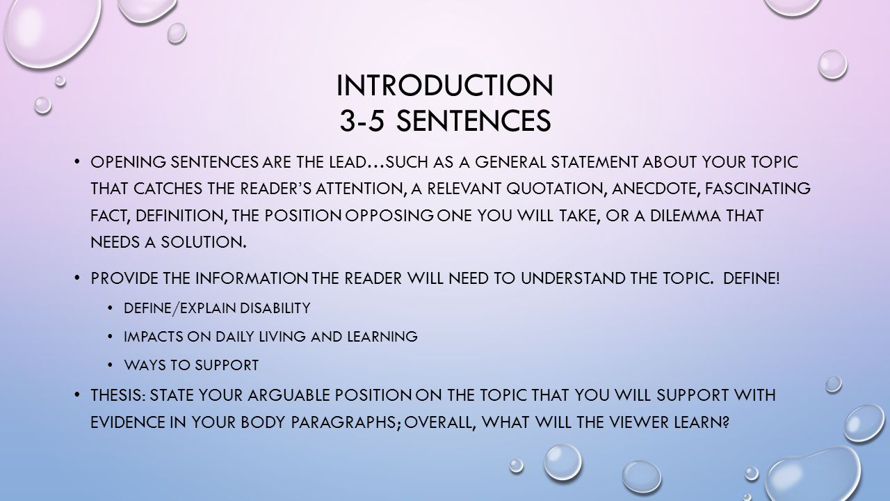 presentation starting sentences
