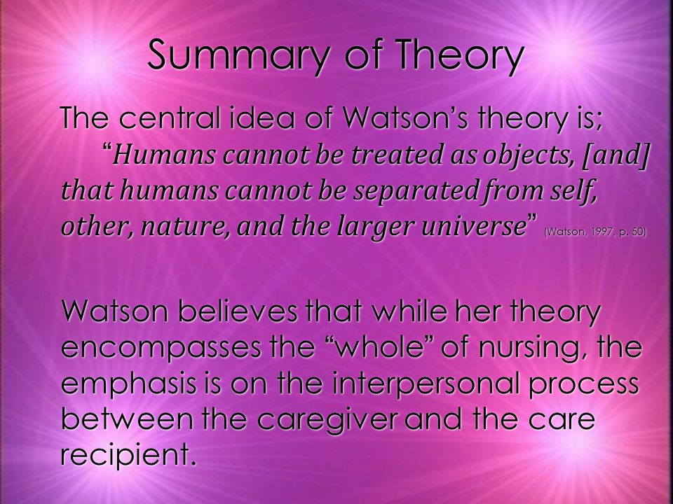 watsons caring theory
