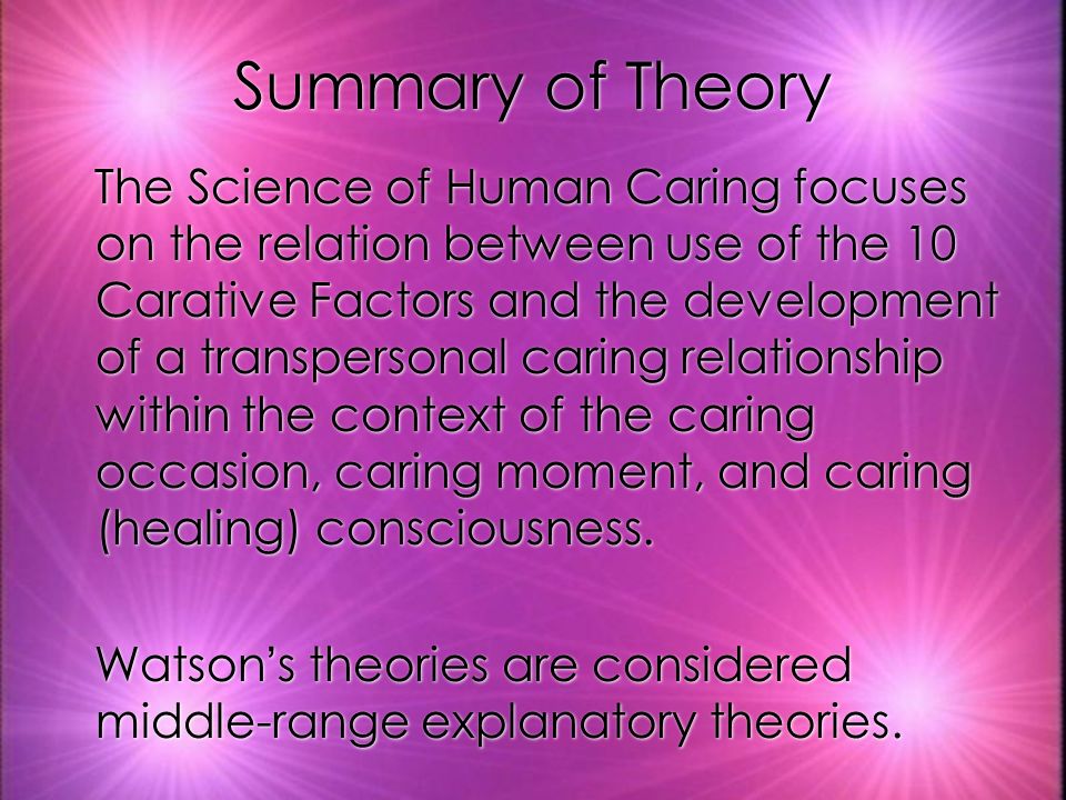 jean watson philosophy and science of caring
