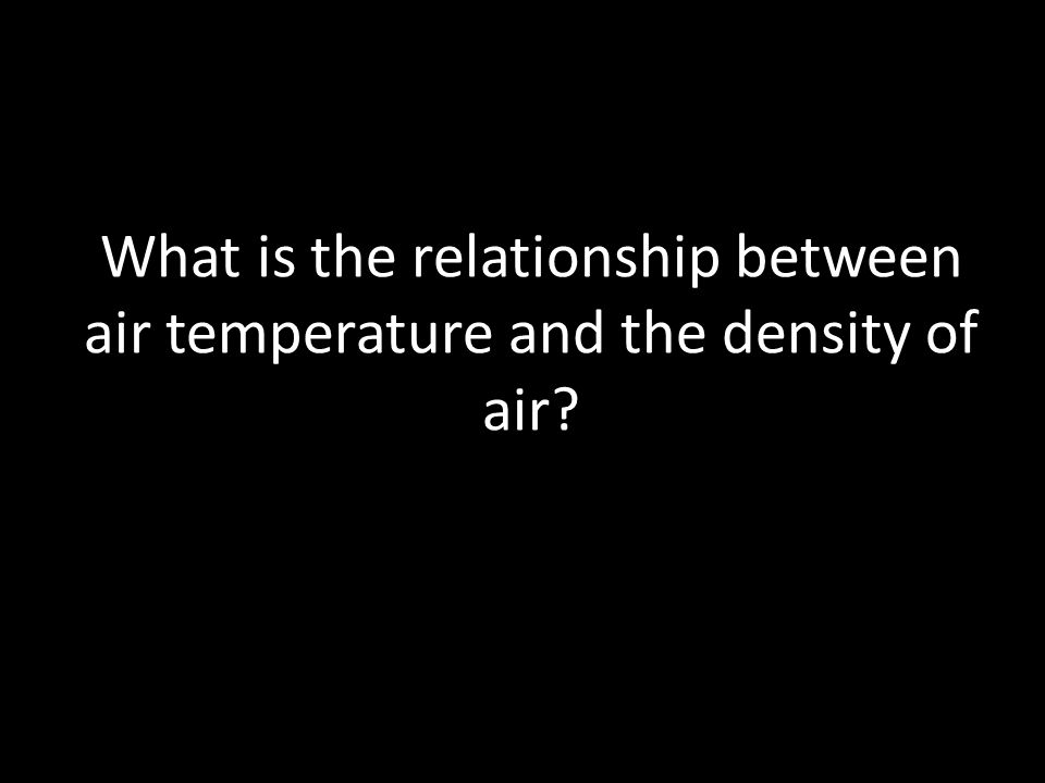What is the relationship between air temperature and the density of air