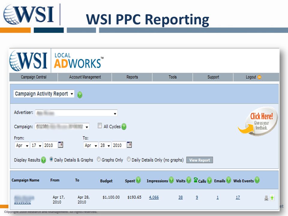 WSI PPC Reporting