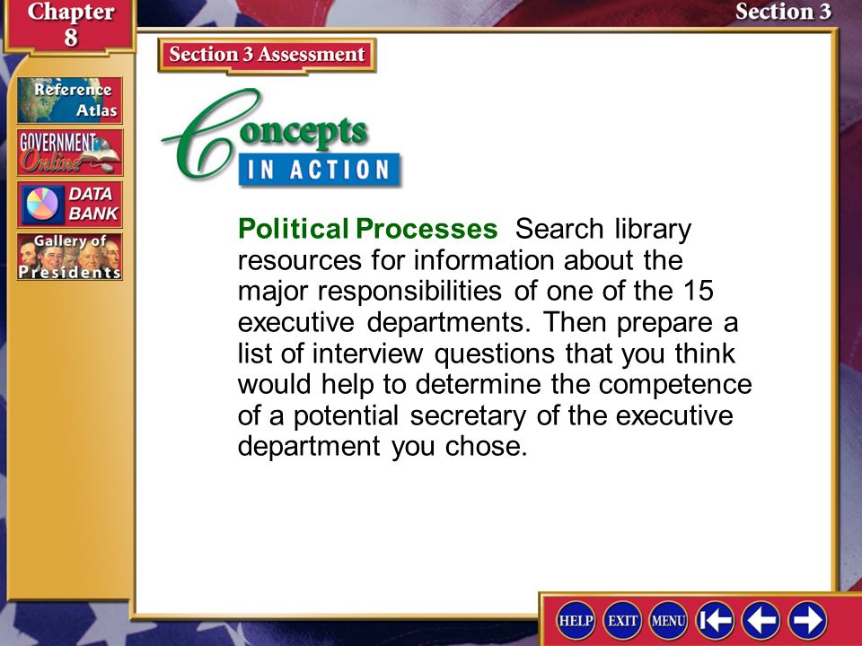 Splash Screen Contents Chapter Focus Section 1section 1president