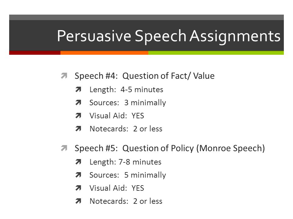 persuasive speech assignment