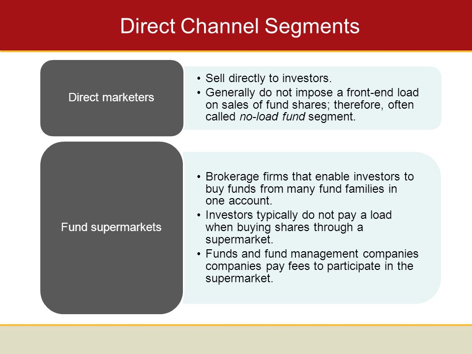 Direct Channel Segments Sell directly to investors.