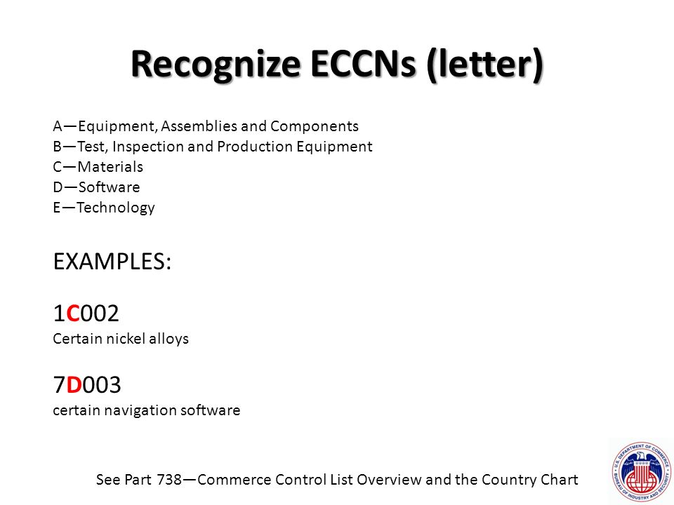 Commerce Control List Country Chart