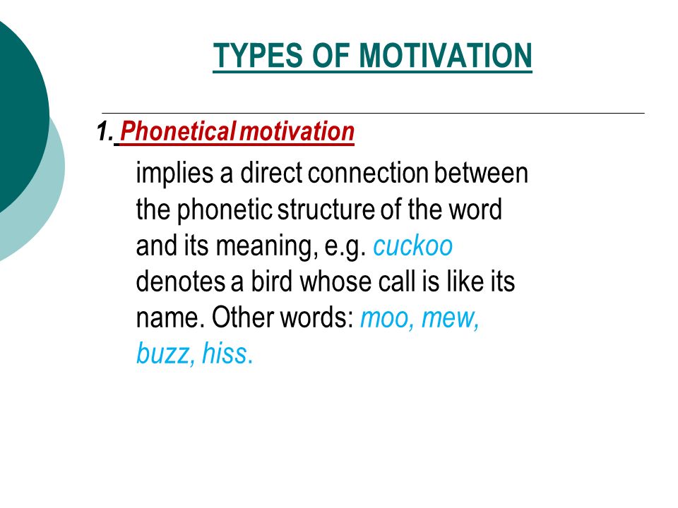 motivation and semantic change lecture 3 motivation semantic the word moo