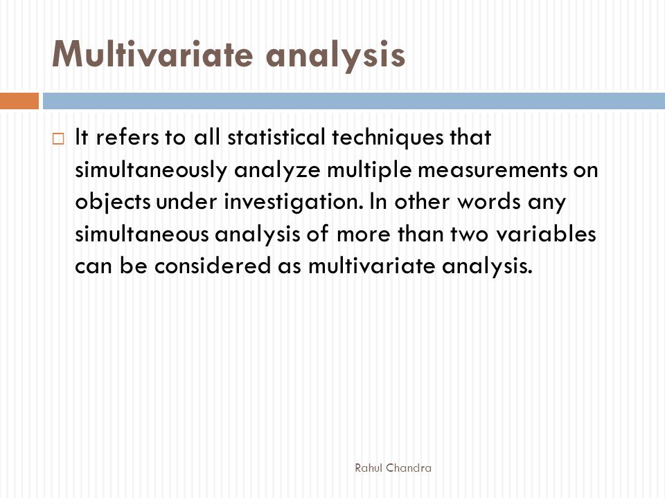 Measurement and Multivariate Analysis