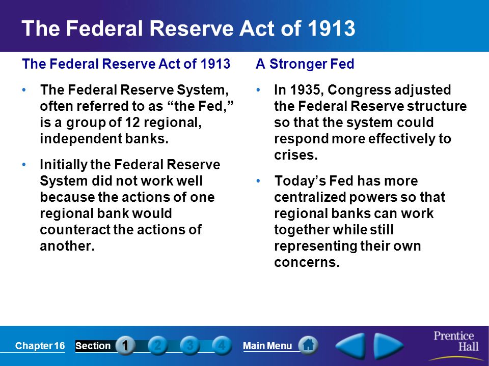 Federal reserve act 1913 deals