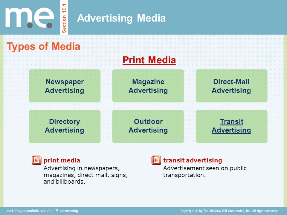 Section 19.1 Advertising Media Chapter 19 advertising Section 19.2 Media  Rates. - ppt download