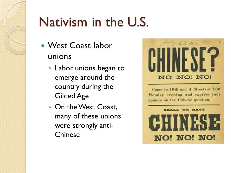 nativism during the gilded age
