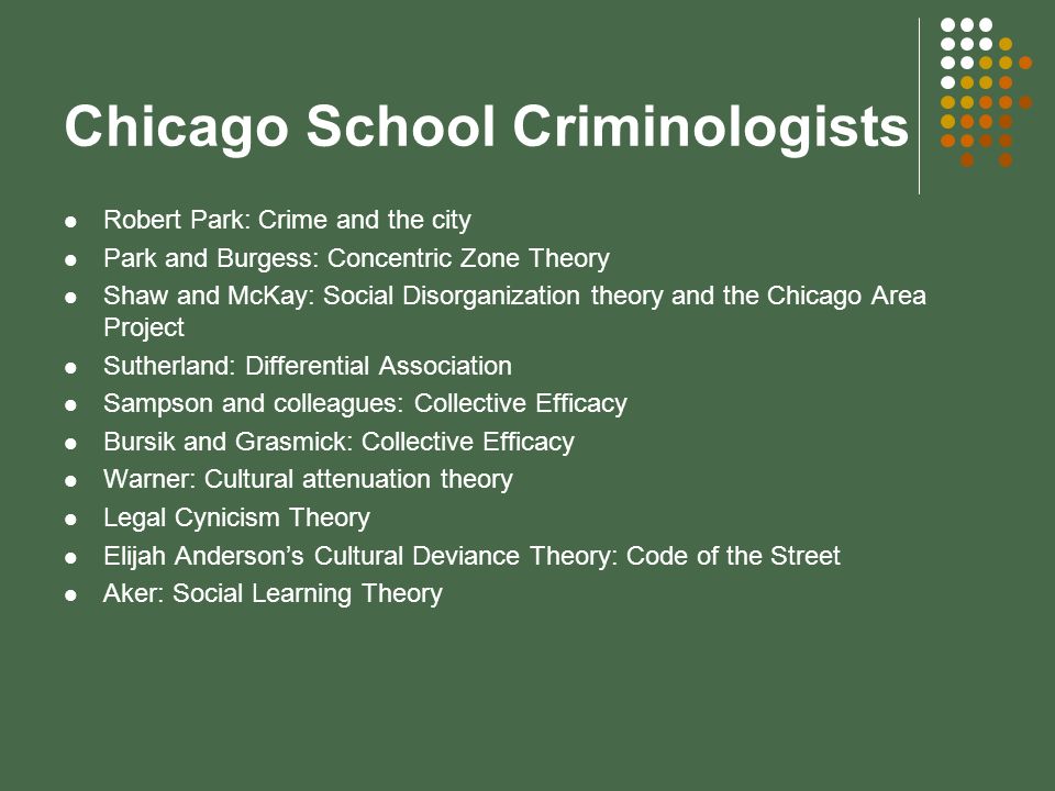 chicago school of crime