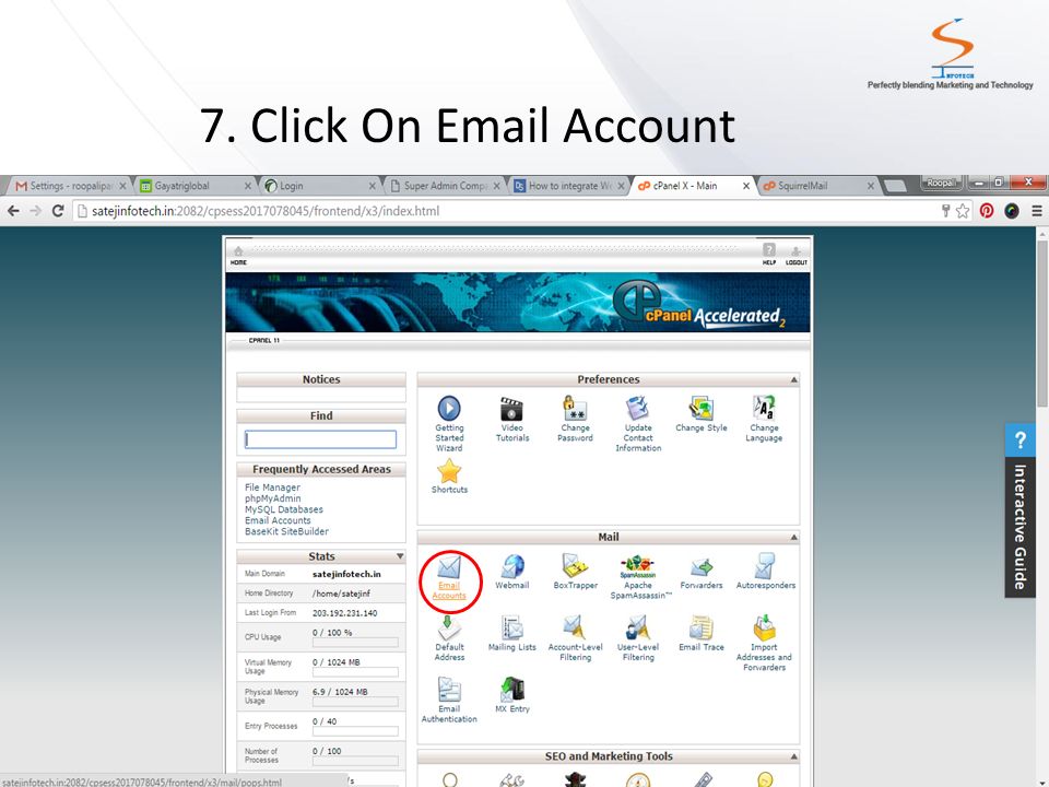 7. Click On  Account