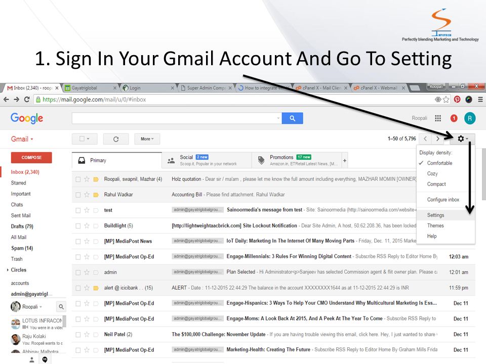 1. Sign In Your Gmail Account And Go To Setting