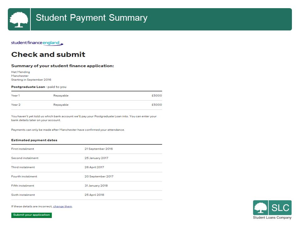 Student Payment Summary