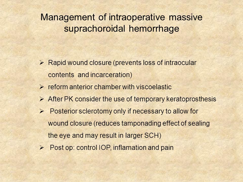12 Management Of Intraoperative Massive Suprachoroidal Hemorrhage 12 Management Of Intraoperative Massive Suprachoroidal Hemorrhage