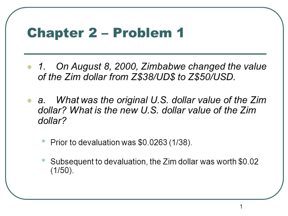 1 Chapter 2 Problem On August 8 2000 Zimbabwe Changed The 1