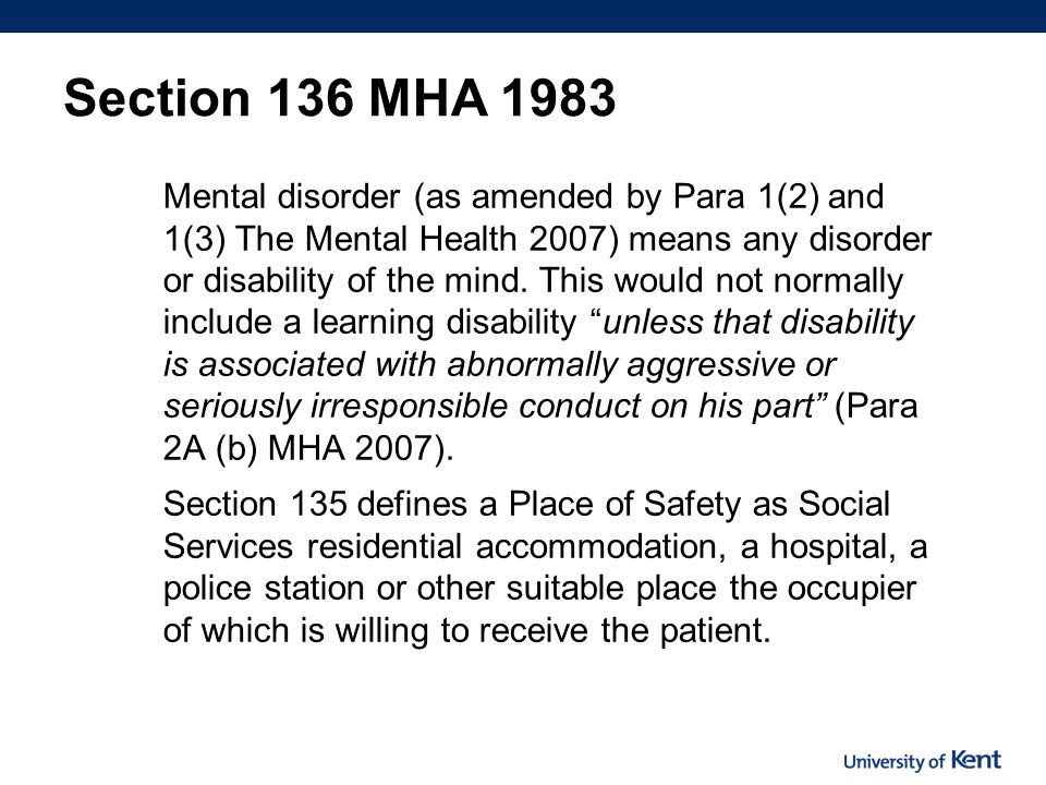 136 of the mental health act